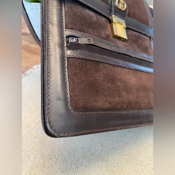 Gucci Chocolate Brown Suede Messenger Bag - Picture 10 of 16